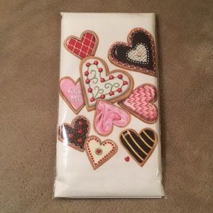 Valentines Cookies Kitchen Towel NWT 30x30”